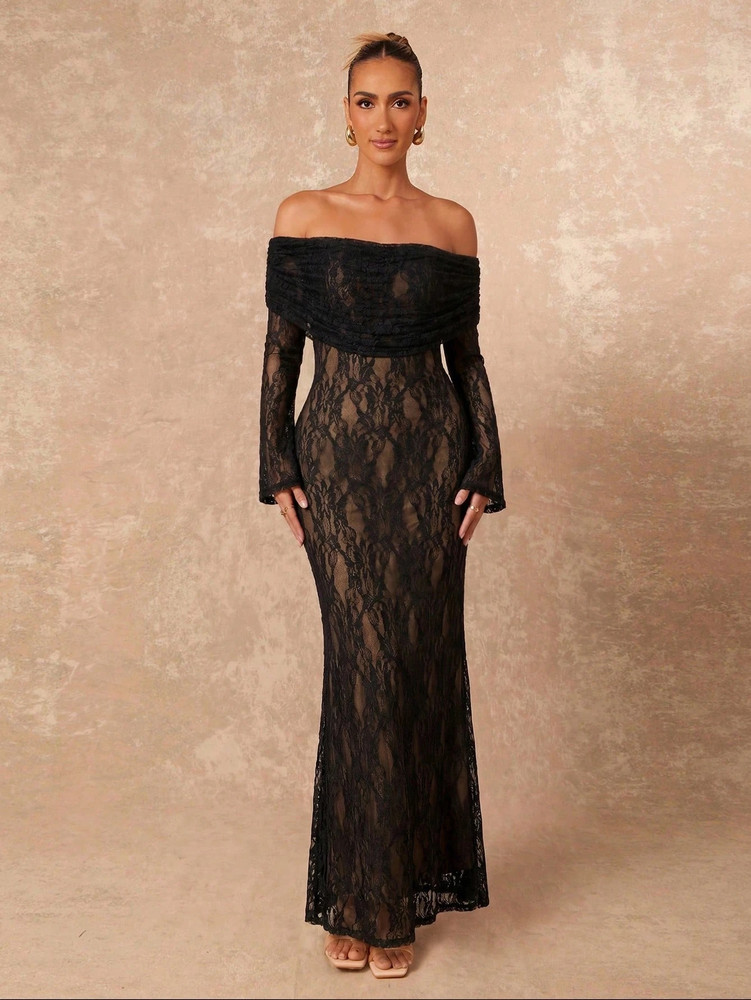 Jamie Dress - Black/Nude