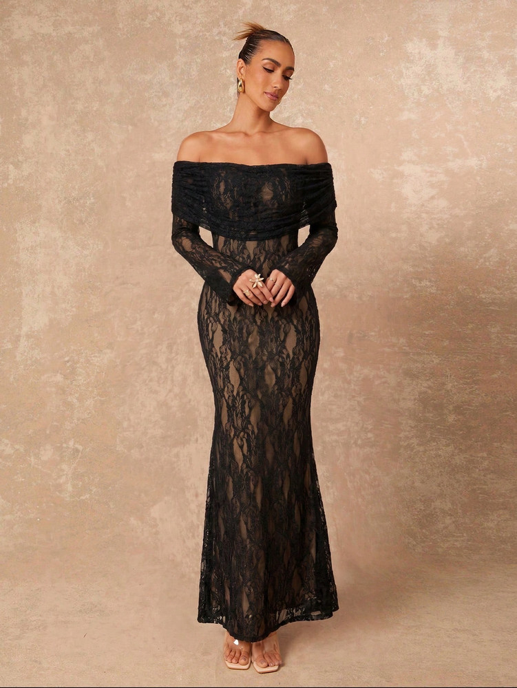 Jamie Dress - Black/Nude