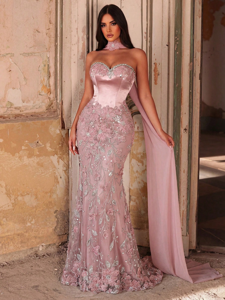 Virginia Gown - Dusty Pink