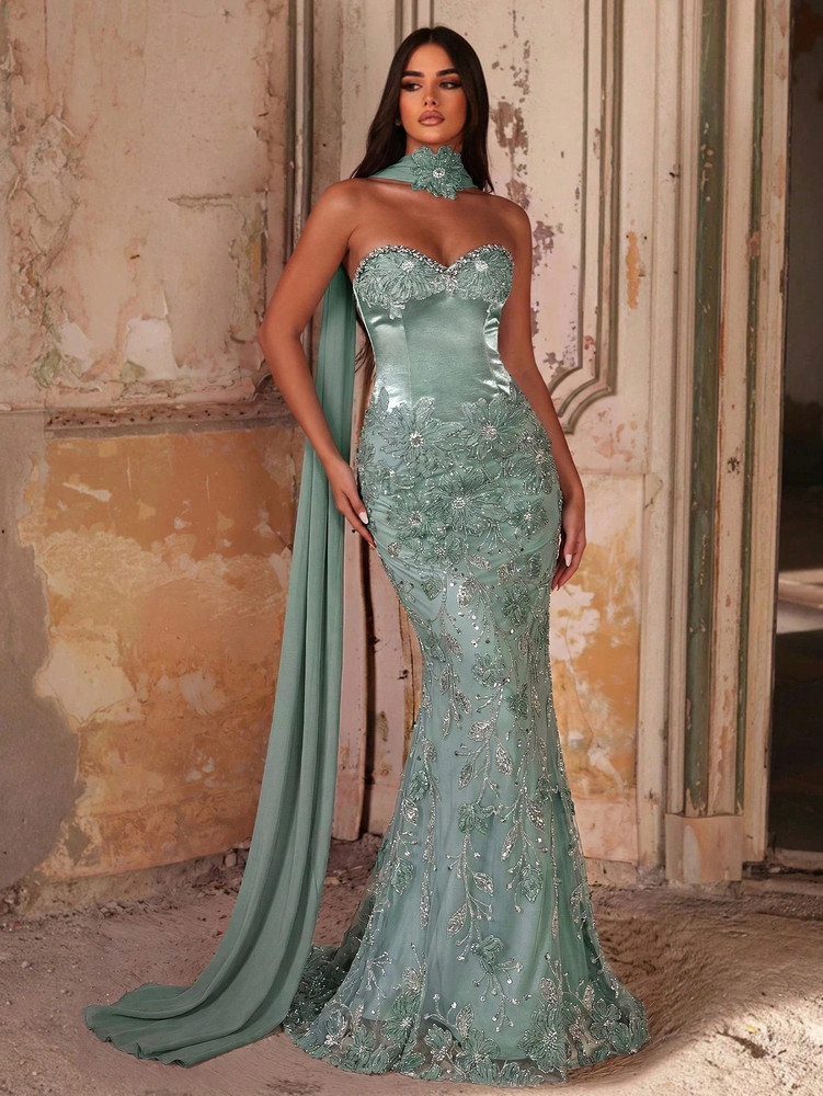 Virginia Gown - Teal Blue