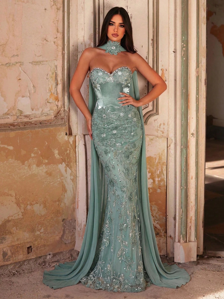 Virginia Gown - Teal Blue