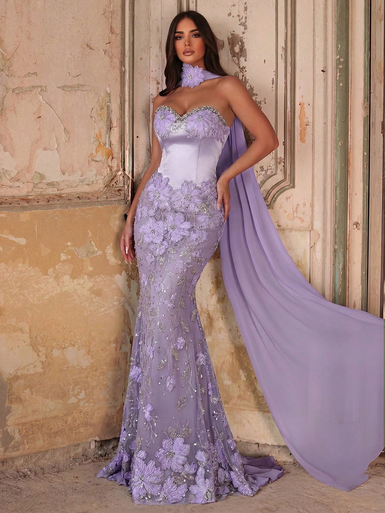 Virginia Gown - Mauve Purple