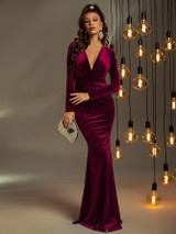 Olympia Gown - Maroon Red