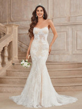 Francine Bridal Gown - White/Nude
