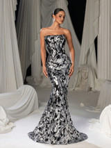 Kirsten Gown - Silver/Black Kirsten Gown - Silver/Black