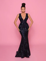 SALE Nicoletta NP152 Gown - Navy