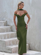 Charmaine Gown - Olive Green