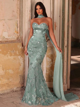 Virginia Gown - Teal Blue