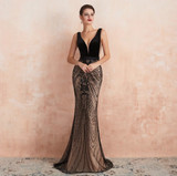 Topaz Couture Gown - Black/Nude