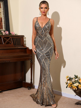 Simone Gown - Black/Gold