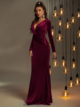 Olympia Gown - Maroon Red