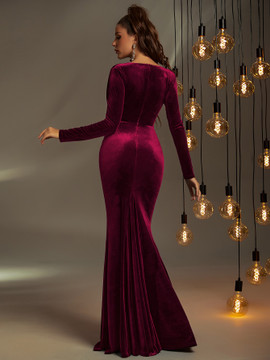 Olympia Gown - Maroon Red