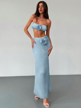 Summer Knit Two Piece - Baby Blue