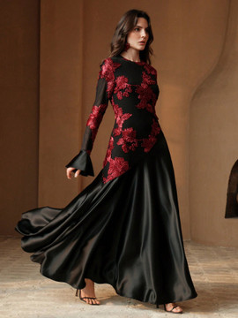 Anise Gown - Black/Red