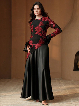 Anise Gown - Black/Red