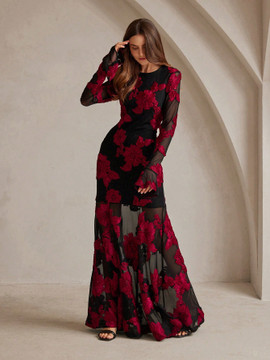 Anita Gown - Black/Red