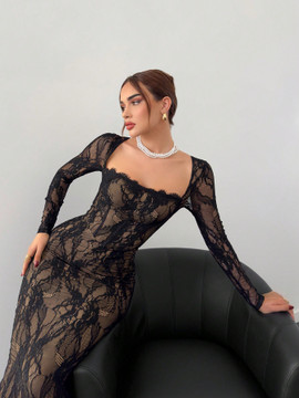 Percy Dress - Black/Nude