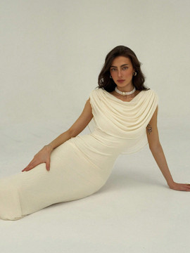 Cynthia Dress - Apricot Cream