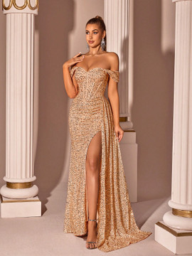 Tyra Corset Gown - Champagne