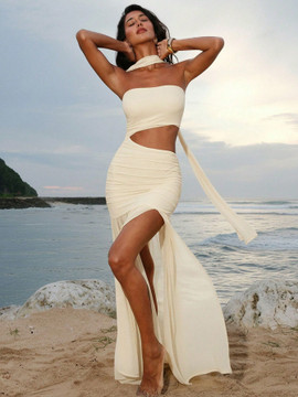 Carlita Dress - Apricot Cream