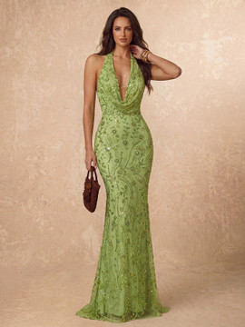 Stella Gown - Lime Green