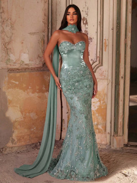 Virginia Gown - Teal Blue