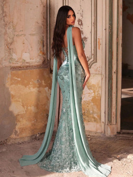 Virginia Gown - Teal Blue