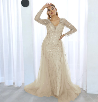 Amani Gown - Gold/Nude