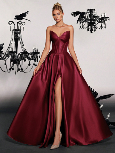 Hyacinth Gown - Burgundy - Mila Label