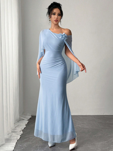 slim fit dress slacks Long-Sleeve Modest Long Formal Dress with Beads Black / 10 main image 0