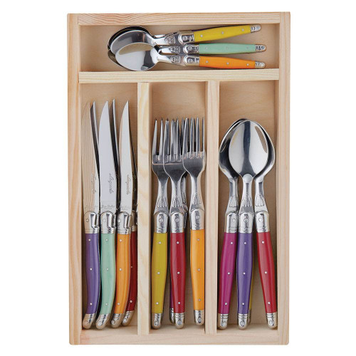 Jean Dubost Laguoile 24 Piece Multi Color Cutlery Set - The Culinarium