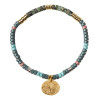 African Turquoise Stone Intention Charm Bracelet