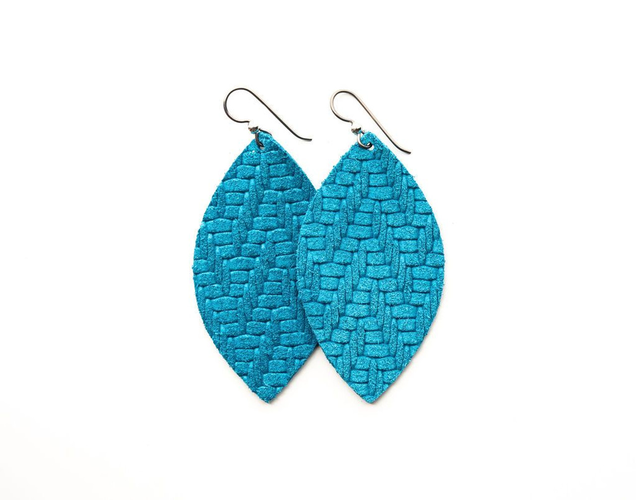 chevron leather earrings