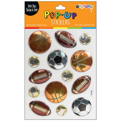 Sports Balls Pop Up Stickers