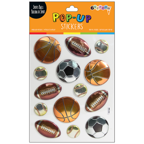 Sports Balls Pop Up Stickers