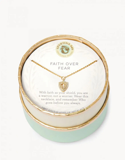 Faith Over Fear Necklace Gold