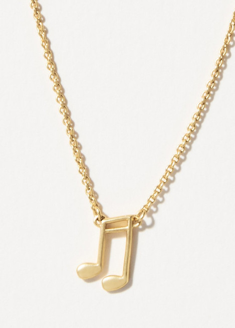 Music Lover Note Necklace Gold