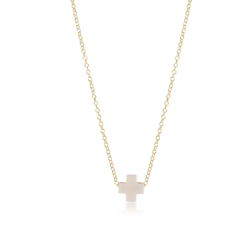 Signature Cross Necklace Sterling Off White