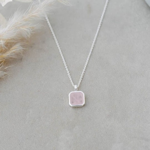 Florence Necklace Silver Rose Quartz