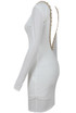 Cream With Gold Chain Detail Open Back Bodycon Dress