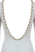 Cream With Gold Chain Detail Open Back Bodycon Dress