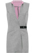 Grey and Pink Contrast Lining Collar Gilet 