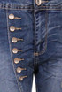 Button Detail Embroidered Leg Jeans