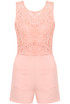 Lace Open Back Side Pocketed Playsuit - 4 Colours