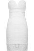 Lace Embroidered Bandeau Strapless Fitted Pencil Dress - 3 Colours