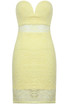 Lace Embroidered Bandeau Strapless Fitted Pencil Dress - 3 Colours