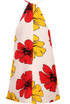 Red & Yellow Floral Print High Neck Tunic Dress