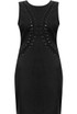 Black Lace Up Detail Bodycon Dress