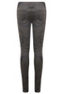 Charcoal With Black Marble Print Side Zip Detail Jeans