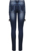 Blue Denim Side Lace Tie Up Fitted Jeans